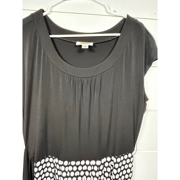 Talbots Black White Polka Belted Midi Dress Size 12 - Picture 5 of 9